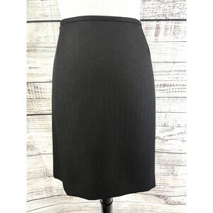 Tahari Skirt size 14 Petite Classic Black Herringbone Straight Above Knee Career
